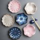 Ceramic Taste Dish Flower Shape Porcelain Nut Saucer Small Plate Mini Soy Sauce Seasoning Tableware Household Kitchen Supplies