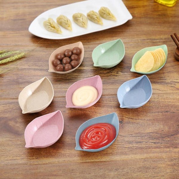 Wheat straw flavor seasoning plate, snack plate Creative kitchen multi-function dishes ice cream glaze sauce vinegar tableware